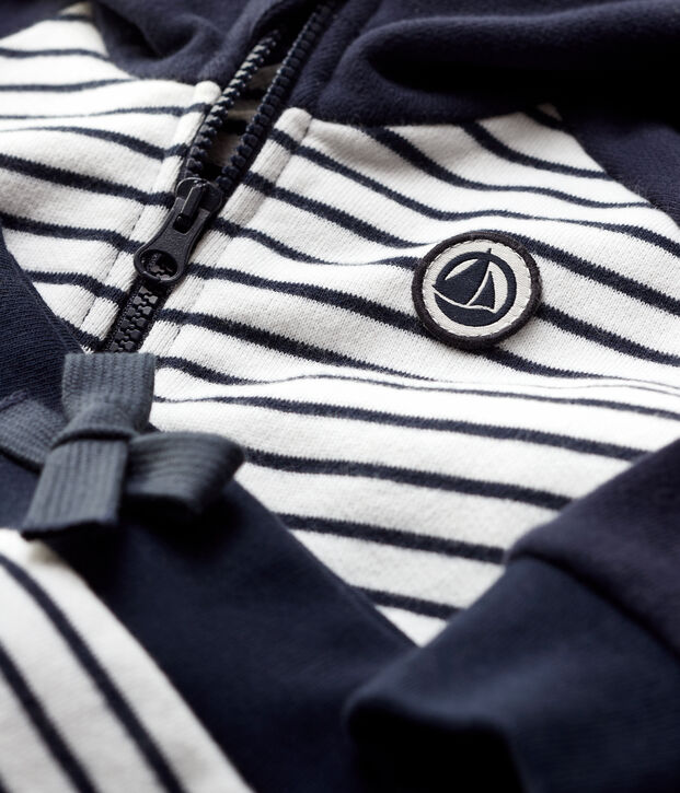 Completo jogging in molleton beb&egrave;. blu/bianco