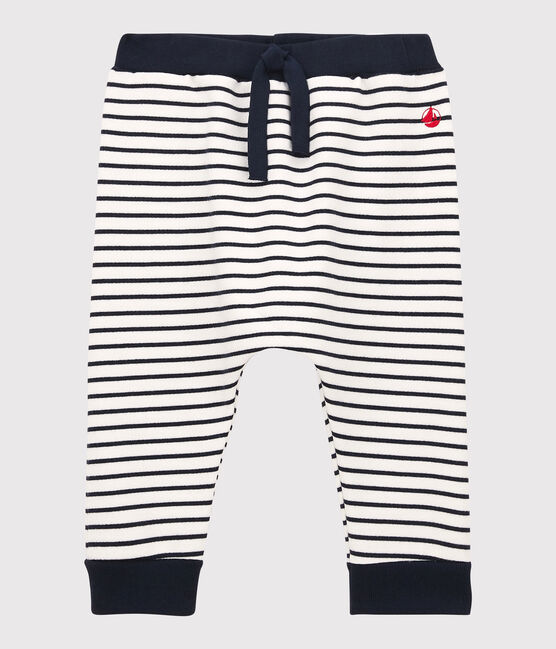 Pantaloni in molleton bebè. bianco MARSHMALLOW/blu SMOKING