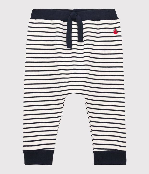 Pantaloni in molleton beb&egrave;. bianco/blu
