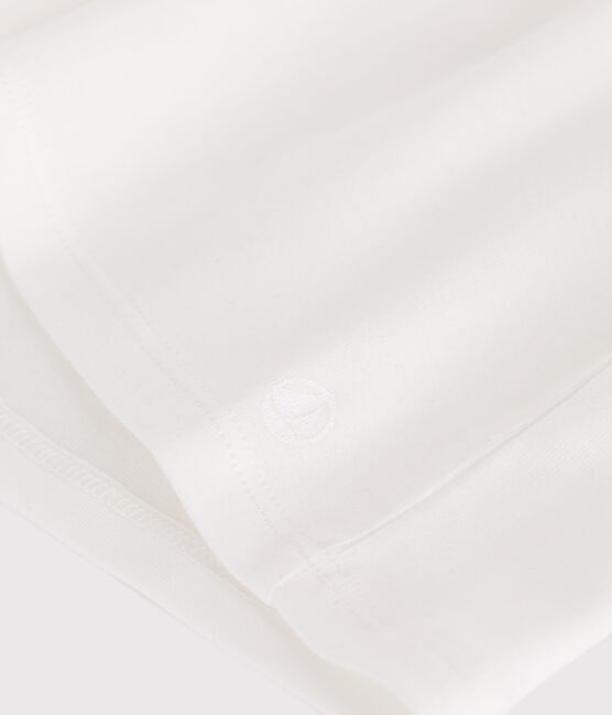 T-shirt con colletto e a maniche corte in cotone tinta unita bambino bianco MARSHMALLOW