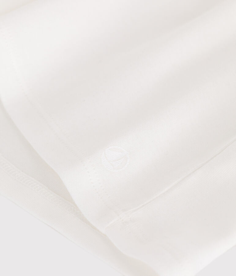 T-shirt con colletto e a maniche corte in cotone tinta unita bambino bianco