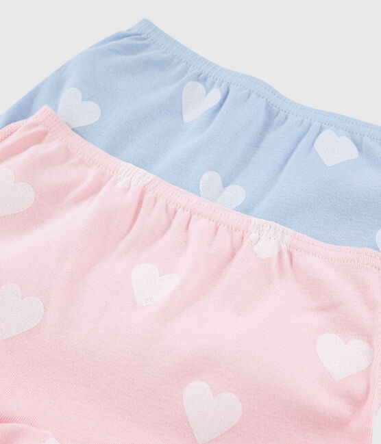 Confezione da 2 mutandine cuore bambina in cotone biologico variante 1
