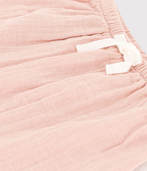 Pantaloni beb&egrave; in garza di cotone rosa