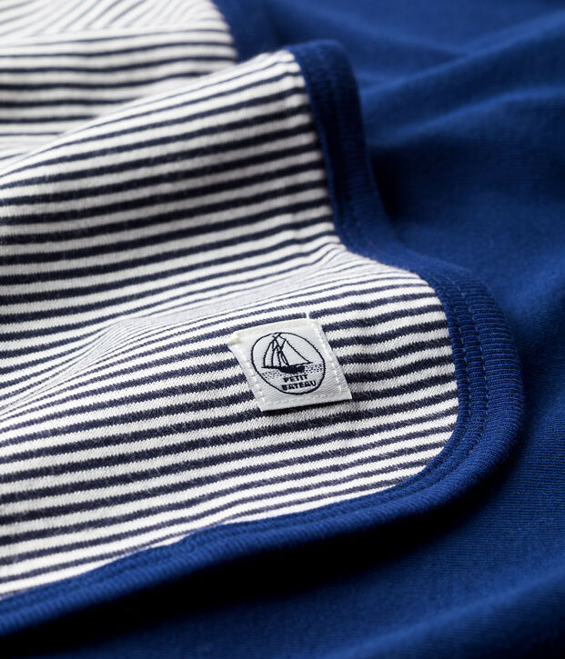 Protezione andi-onde elettromagnetiche in jersey double-face blu/bianco