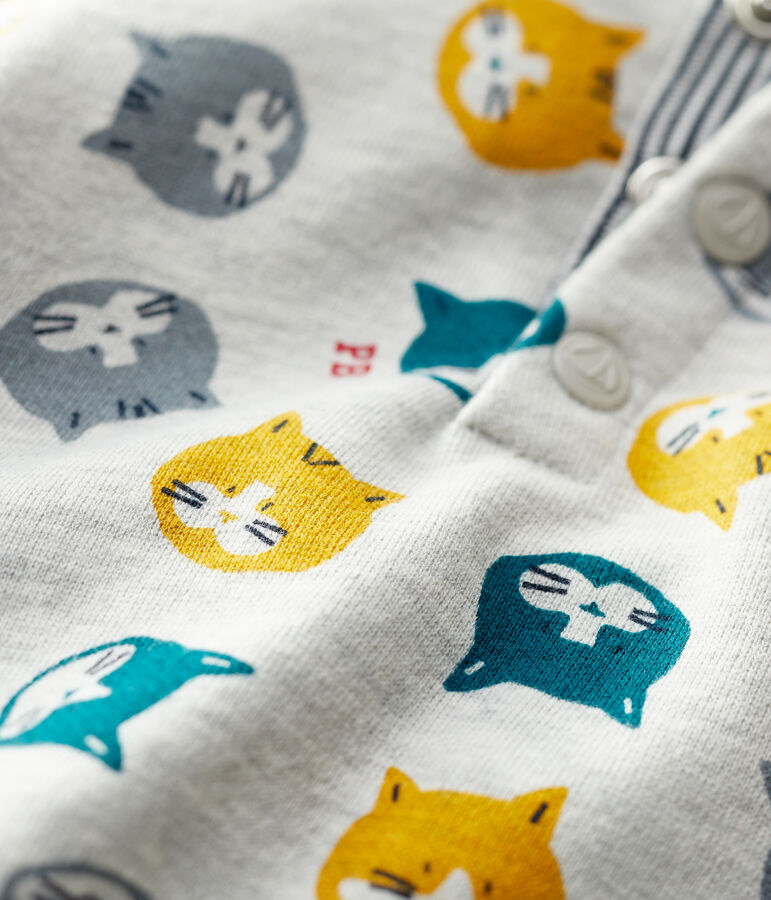 Felpa in molleton beb&egrave;. grigio BELUGA/bianco MULTICO