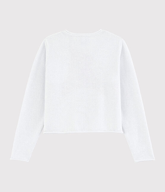 Cardigan in cotone bambina bianco MARSHMALLOW/grigio ARGENT