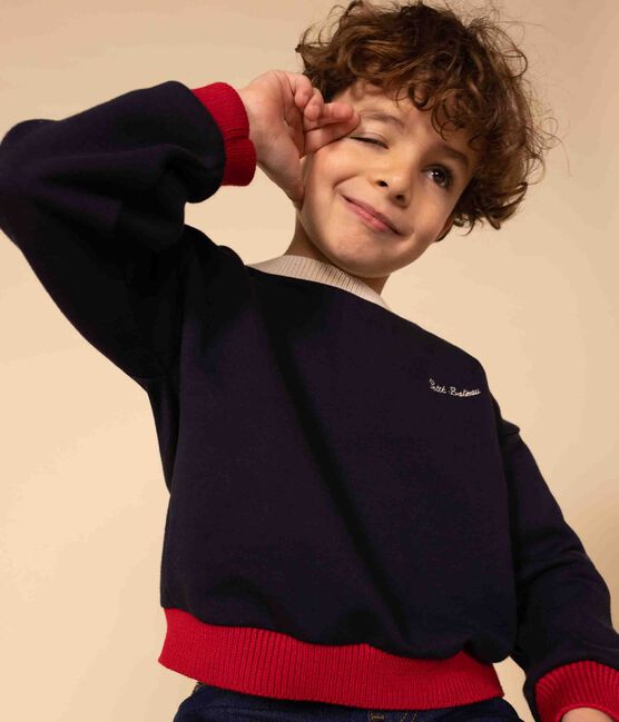 Felpa in molleton stampato bambino unisex blu SMOKING