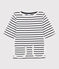T-shirt a righe bambina bianco MARSHMALLOW/blu SMOKING