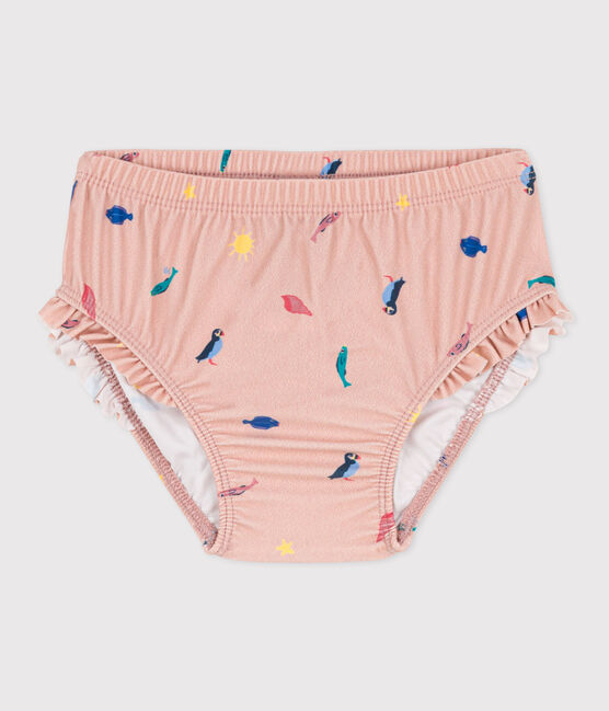 Slip mare in materiale riciclato per bebè rosa SALINE/bianco MULTICO