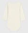 Body a maniche lunghe in lana e cotone neonato ECRU 08163