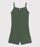 Pigiama shorts e canotta a tinta unita in cotone e lyocell donna verde CROCO