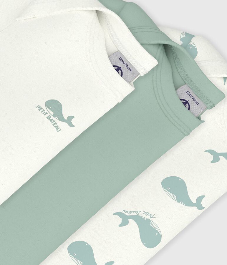 Set di body a maniche corte in cotone con stampa di balene neonato multicolore