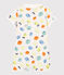 Tuta corta limone bebè in cotone biologico bianco MARSHMALLOW/bianco MULTICO
