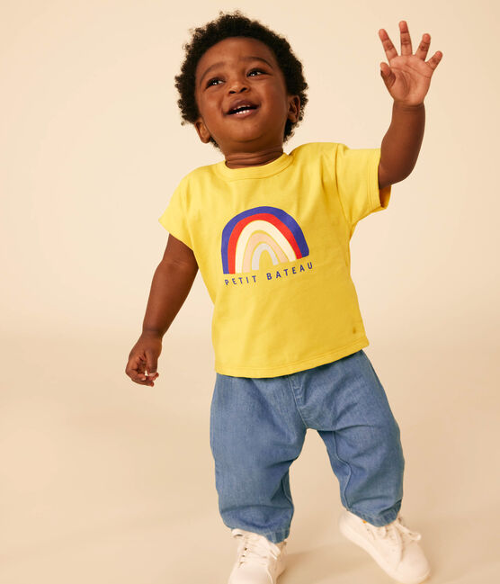 T-shirt a maniche corte in jersey leggero bebè giallo NECTAR