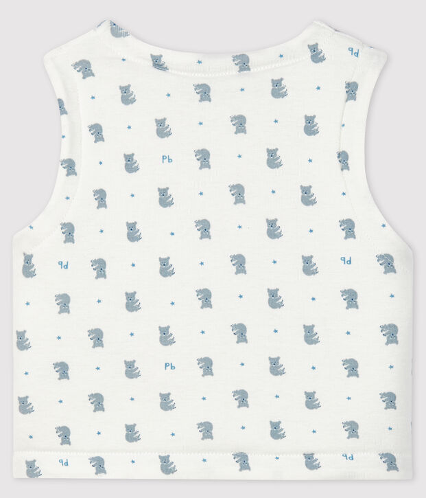 Gil&egrave; smanicato beb&egrave; in cotone biologico imbottito bianco/grigio/multicolore