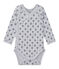 Body nascita per bebé maschio a maniche lunghe stampato grigio POUSSIERE/blu MEDIEVAL
