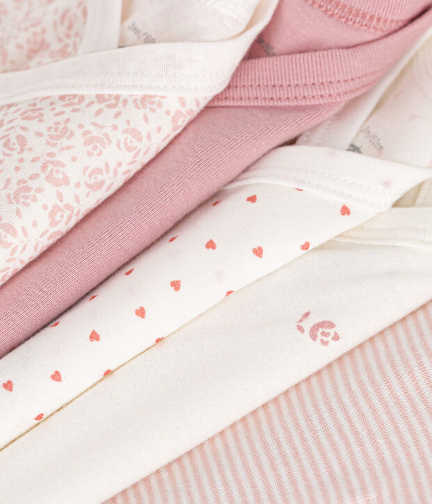 Confezione da 5 body incrociati beb&egrave; a maniche lunghe in cotone multicolore