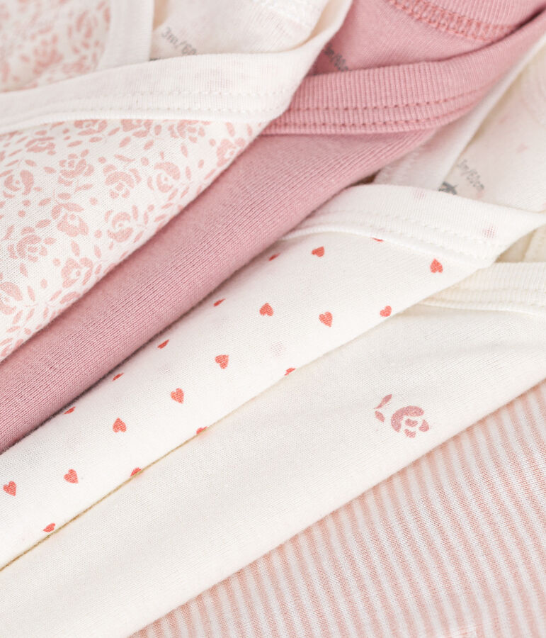 Confezione da 5 body incrociati beb&egrave; a maniche lunghe in cotone multicolore