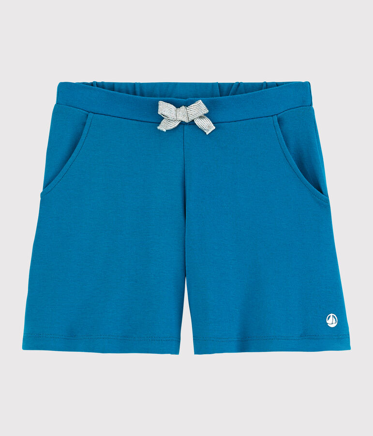 Shorts in cotone bambina blu