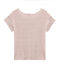 T-shirt maniche corte donna in lino bianco MARSHMALLOW/rosa COPPER
