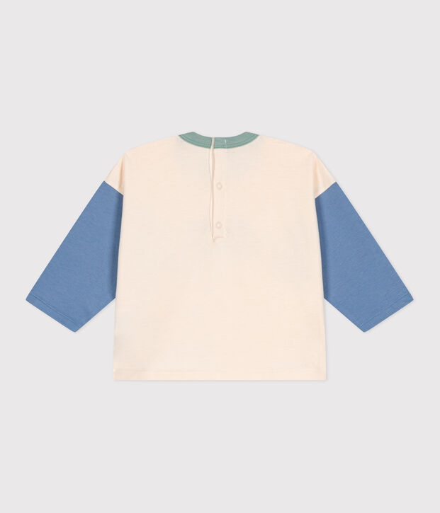 T-shirt a maniche lunghe in jersey sottile neonato blu/blu