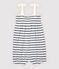 Tutina corta  in cotone a righe bebè femmina bianco MARSHMALLOW/blu MEDIEVAL