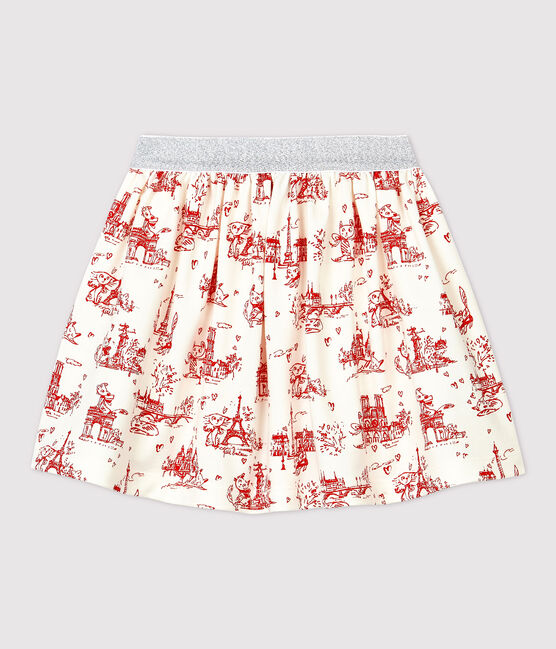 Gonna in felpa bambina bianco MARSHMALLOW/rosso TERKUIT