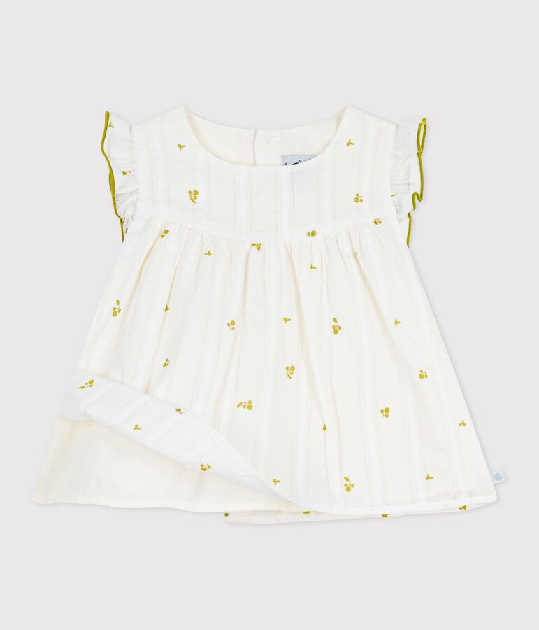 Blusa senza maniche in cotone con stampa a fiori neonata verde MARSHMALLOW/ MOSS