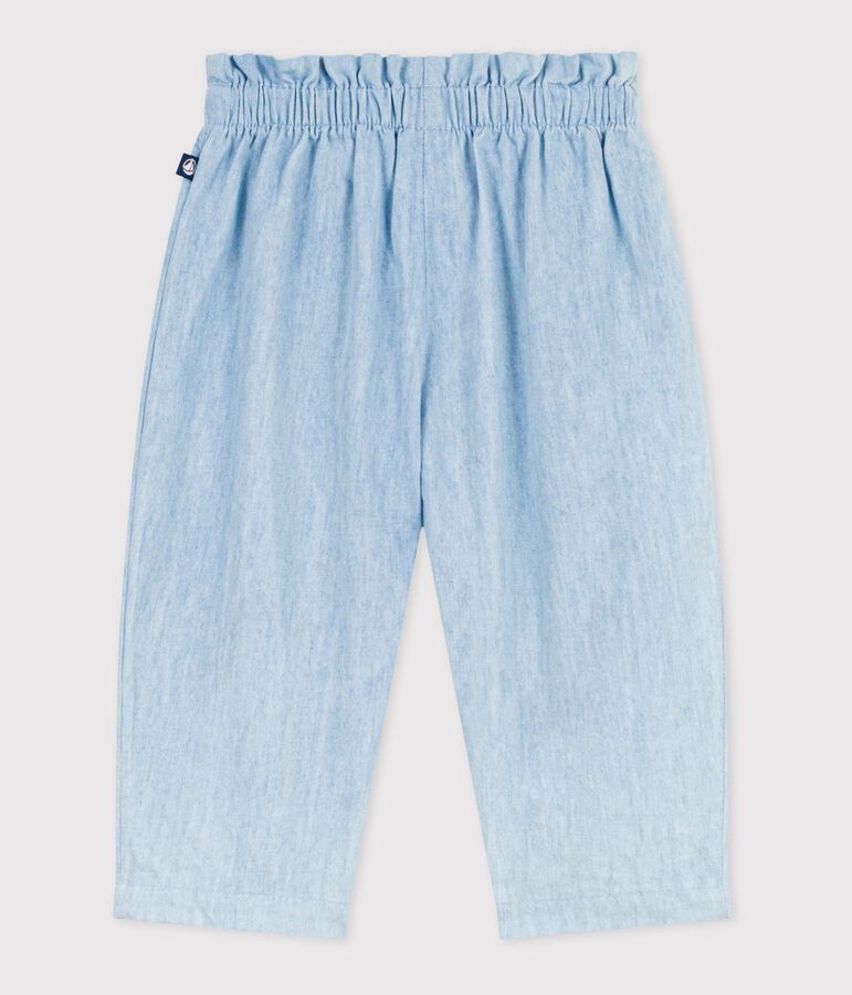 Pantaloni in chambray neonata blu