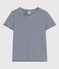 T-shirt LE DROIT girocollo in cotone donna blu MEDIEVAL/bianco MARSHMALLOW