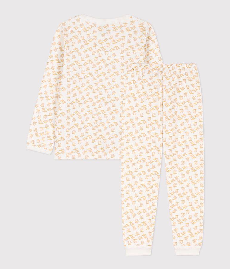 Pigiama fiore bambina in tubique bianco/multicolore