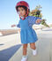 Abito smanicato in denim leggero per bebè blu DENIM CLAIR