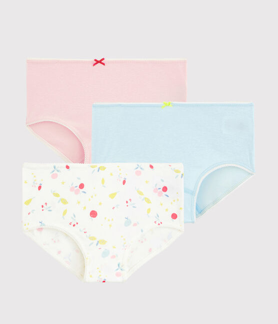 Confezione da 3 mutandine fantasia frutti bambina in cotone biologico variante 1