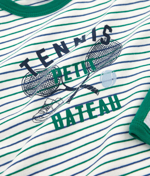 Pigiama bambino a costine bianco/multicolore