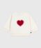 Felpa in cotone con motivo a cuore neonata ecru MILK