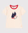 T-shirt a maniche corte in cotone con stampa bambino ecru AVALANCHE