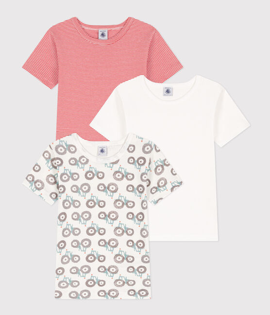 Confezione da 3 t-shirt manica corta bambino in cotone motivo trattore variante 1