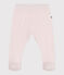 Pantaloni con piedini in cotone tinta unita nascita rosa FLEUR