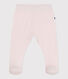 Pantaloni con piedini in cotone tinta unita nascita