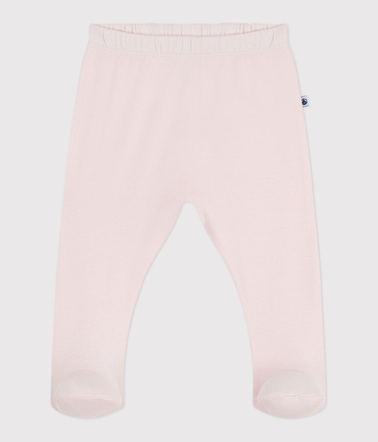 Pantaloni con piedini in cotone tinta unita nascita rosa FLEUR