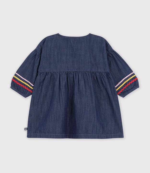 Abito a maniche lunghe in denim neonato blu