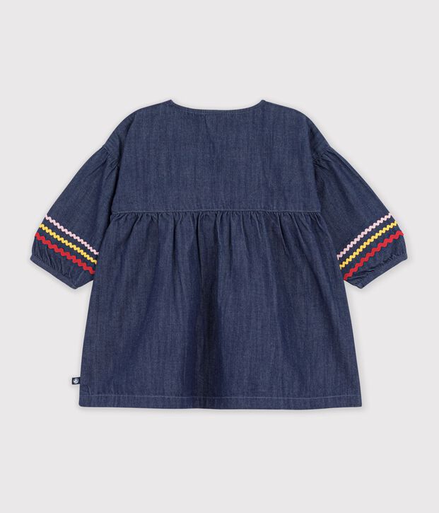 Abito a maniche lunghe in denim neonato blu