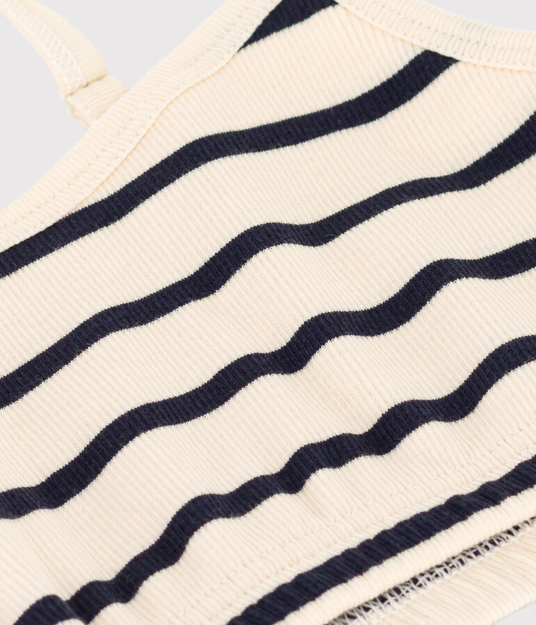 Reggiseno brassi&egrave;re senza ferretto Donna ecru/blu