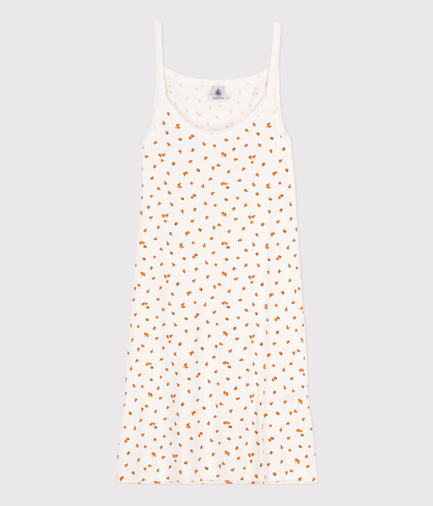 Camicia da notte orangettes donna in cotone bianco/multicolore
