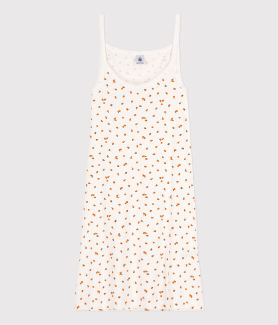 Camicia da notte orangettes donna in cotone bianco MARSHMALLOW/bianco MULTICO