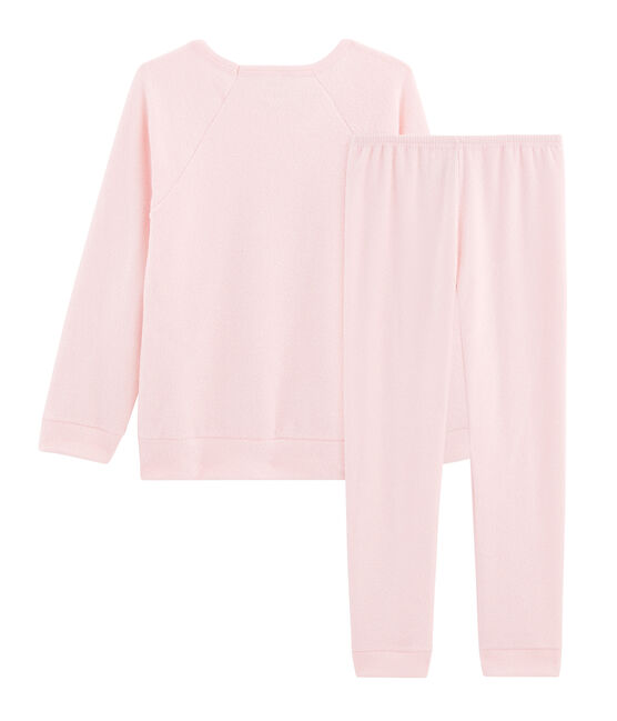 Pigiama bambina in spugna bouclette grattata, super calda rosa MINOIS