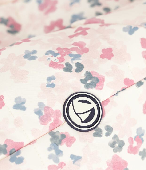 Tutina imbottita con stampa neonato ecru/multicolore