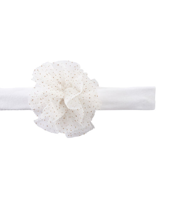 Fascia per capelli bambina a fiori bianco MARSHMALLOW