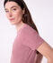T-shirt L'Iconique a maniche corte in cotone donna rosso AMARANTE/ MARSHMALLOW