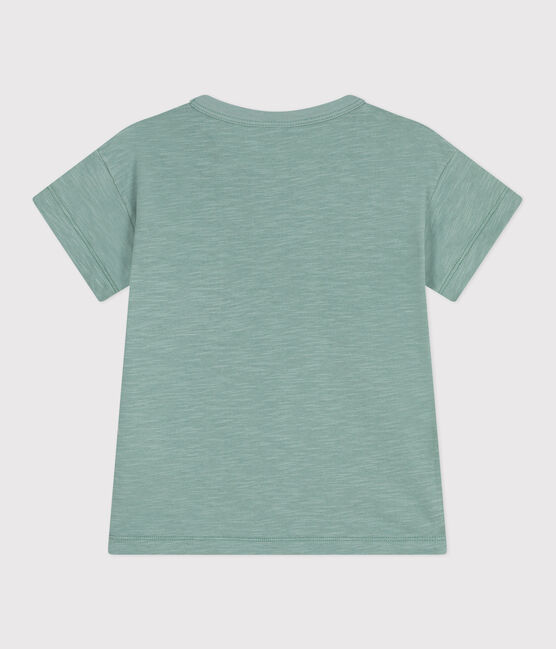 T-shirt a maniche corte in cotone tinta unita bambina verde PAUL
